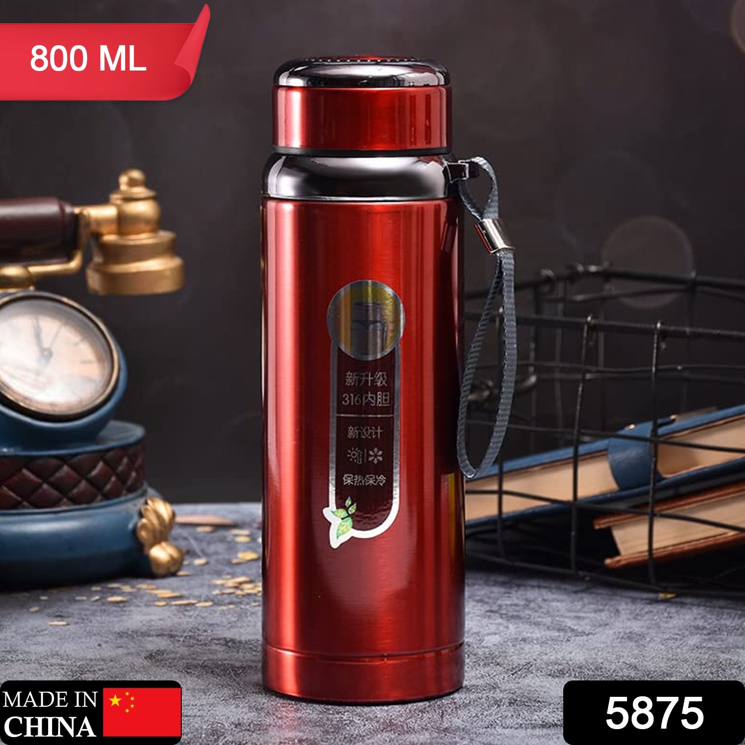 5875 800ml Stainless Steel Water Bottle for Men Women Kids | Thermos Flask | Reusable Leak-Proof Thermos steel for Home Office Gym Fridge Travelling 5875 800ml Stainless Steel Water Bottle for Men Women Kids | Thermos Flask | Reusable Leak-Proof Thermos steel for Home Office Gym Fridge Travelling